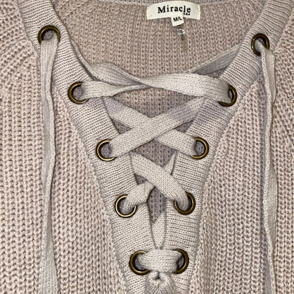 LACE UP CABLE-KNIT SWEATER ✨